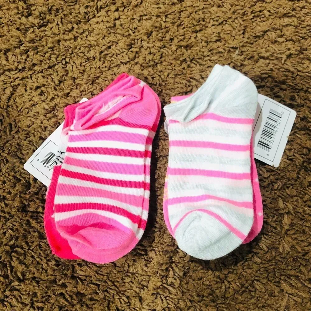 Essie Legwear Kids‎ Ankle Socks Two Pairs Girl Pack Size 6-8 Kitten Pink NEW